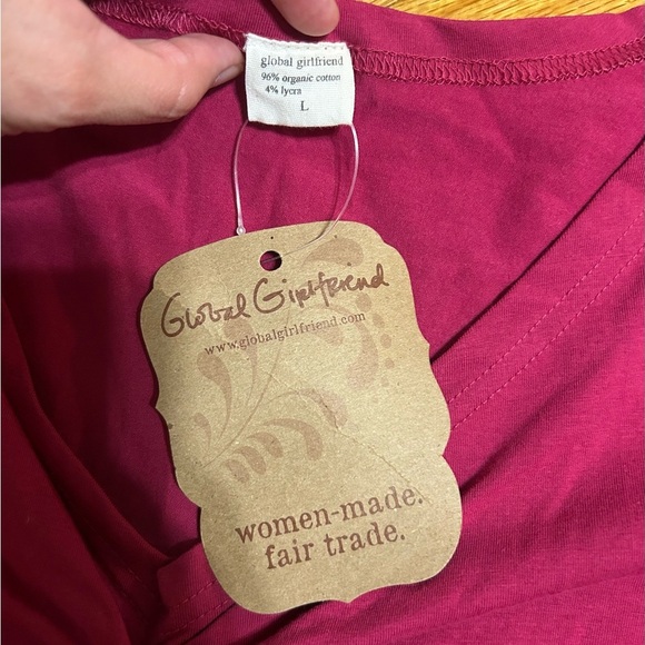 Global Girlfriend Organic Better Than Basic Pink  Dress Sz L Minimalist - Picture 4 of 8